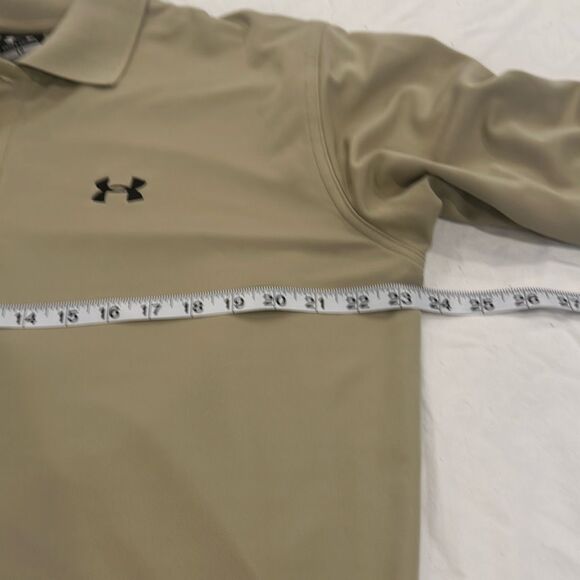 Under Armour Long Sleeve Polo Shirt - L - Tan - polyester - Picture 7 of 8